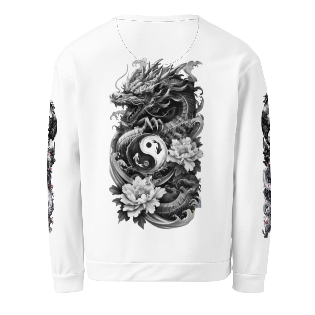 Chinese Dragon Yin Yang Sweatshirt – Against the Wind Calligraphy, Unisex Asian Streetwear