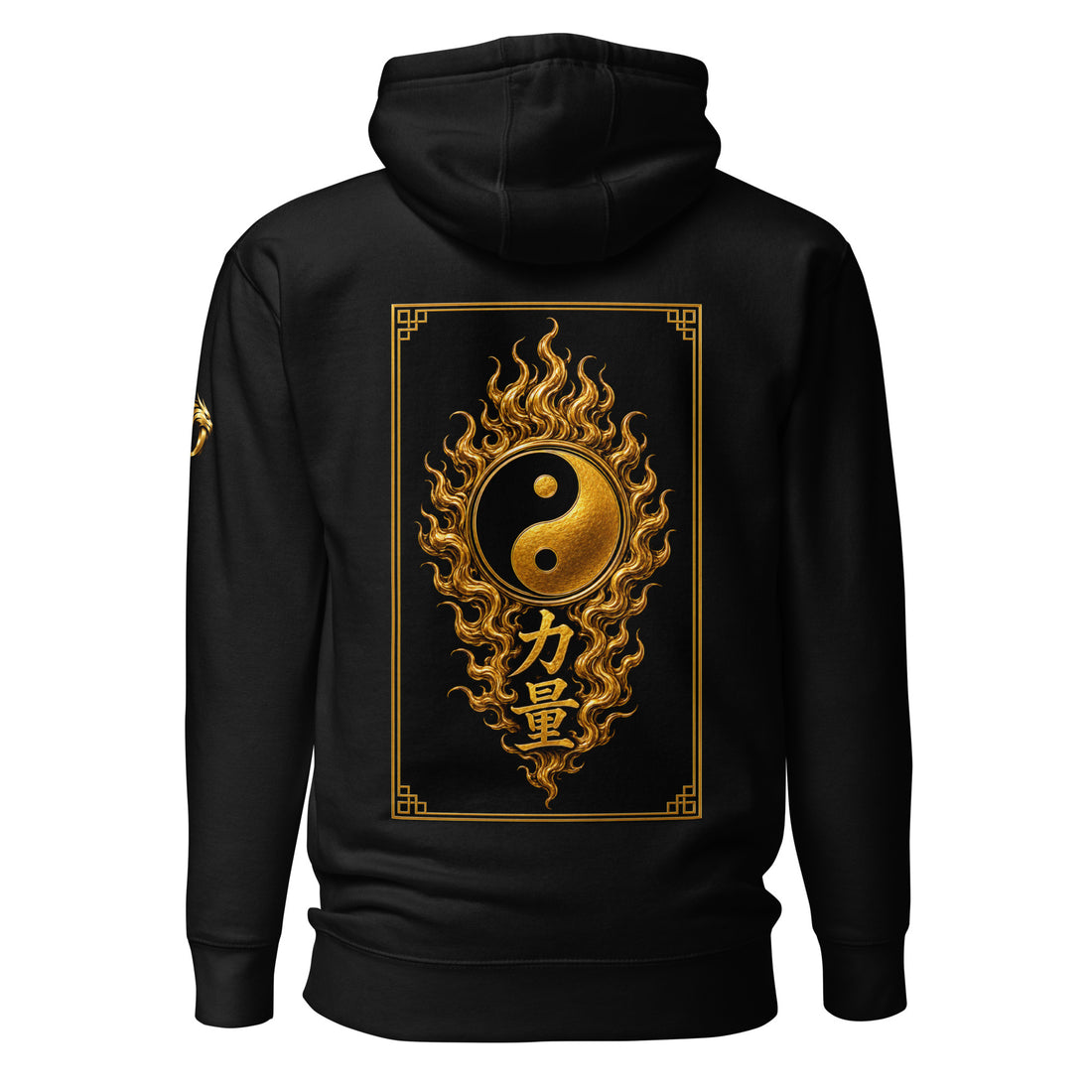 DRAGOX Royal Gold Yin Yang Hoodie – Luxury Streetwear Pullover, Balance Strength Style